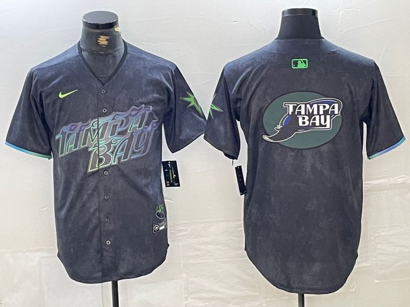 Men Tampa Bay Rays Blank Nike MLB Limited City Connect Black 2024 Jersey style 6->women mlb jersey->Women Jersey